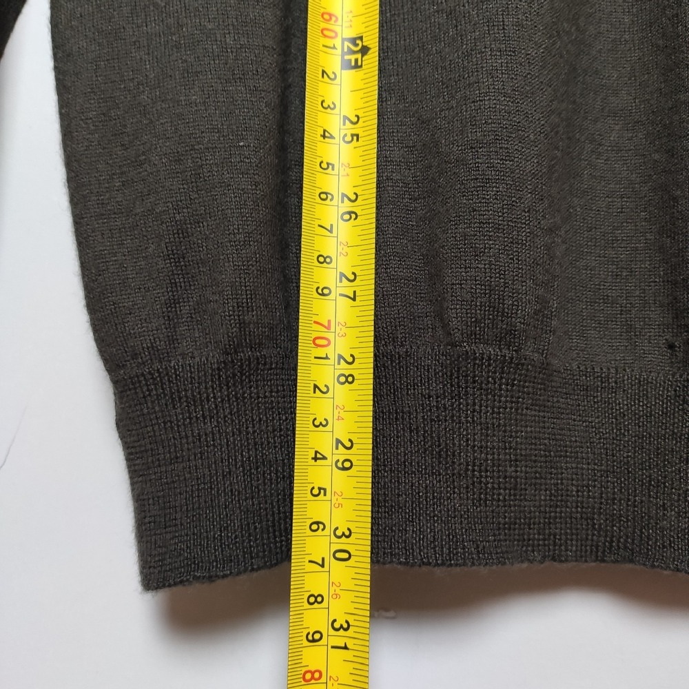 Denver Hayes Argyle Diamond V-Neck Knit Sweater Charcoal Brown Tan Size Medium - Picture 7 of 11